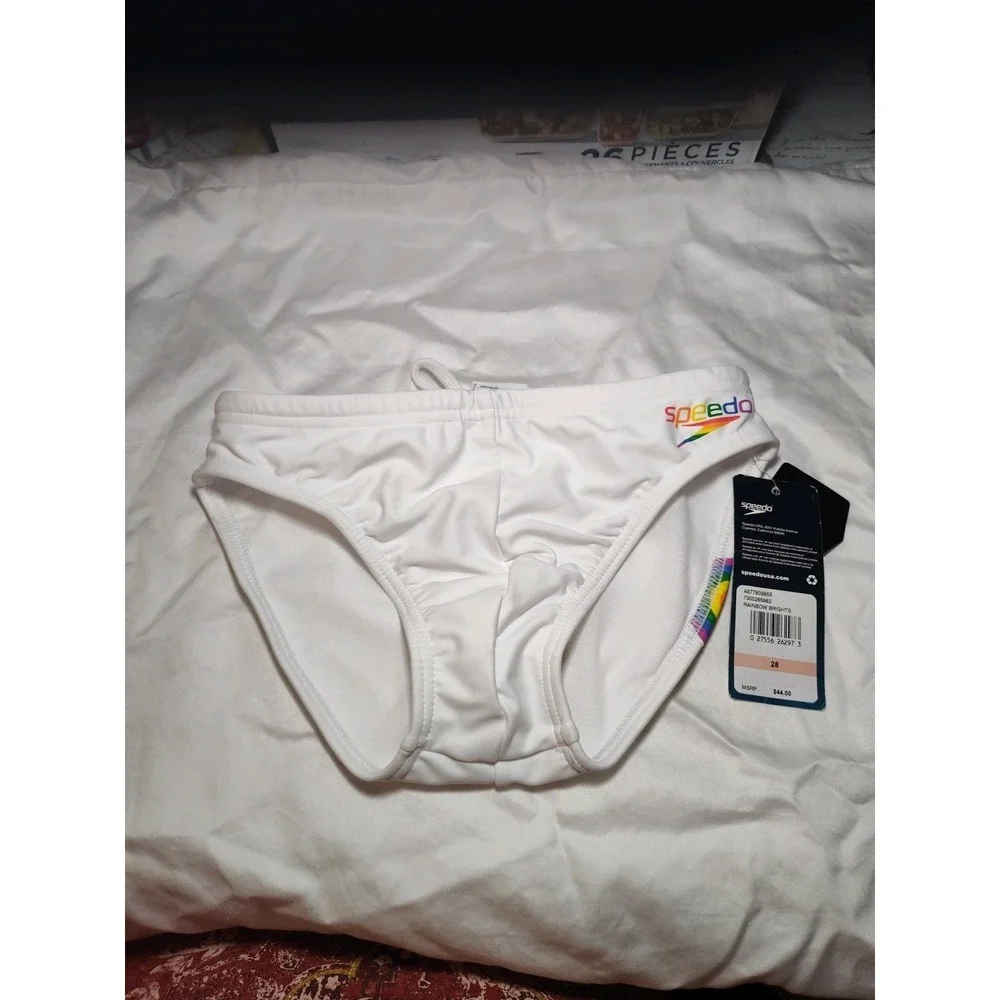 NWT Speedo Powerflex Eco Solar Swimsuit Rainbow Brights Size 28 Brand NEW W Tags
